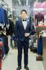 Tuxedo Xanh Phối Cổ Sam Đen Nổi Bật Cho Khách Dự Tiệc