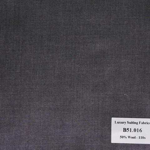 B51.016 Kevinlli V2 - Vải Suit 50% Wool - Xám Trơn