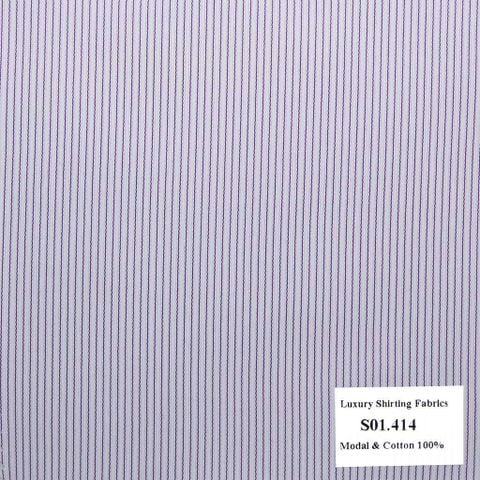 S01.414 - Sơmi Cotton & Modal - Hồng Sọc