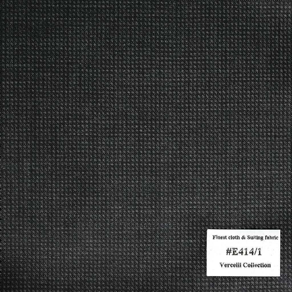 E414/1 Vercelli V8 - Vải Suit 95% Wool - Xanh Đen Trơn