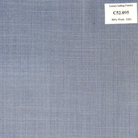 C52.095 Kevinlli V3 - Vải Suit 50% Wool - Xanh Dương Trơn