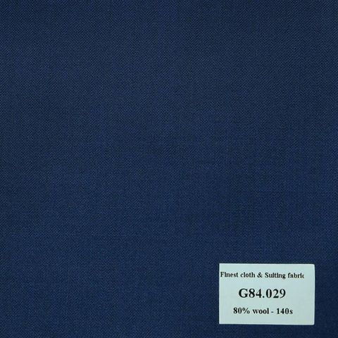 G84.029 Kevinlli V7 - Vải Suit 80% Wool - Xanh Dương Trơn