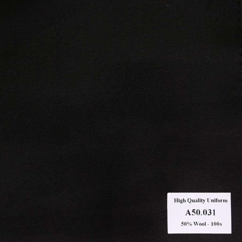 [ Hết hàng ] A50.031 Kevinlli V1 - Vải Suit 50% Wool - Đen Trơn