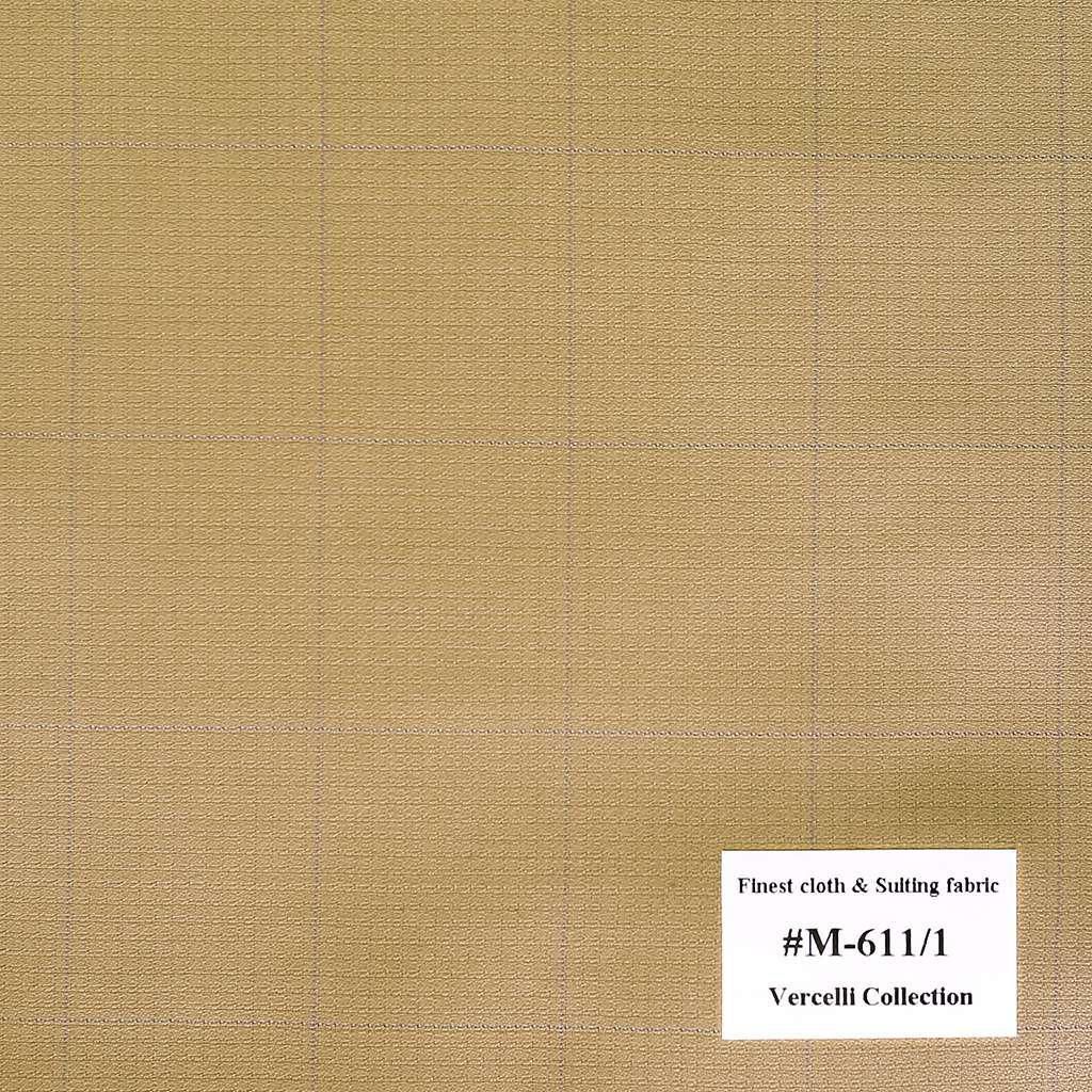 M-611/1 Vercelli V9 - Vải Suit 95% Wool - Caro Vàng