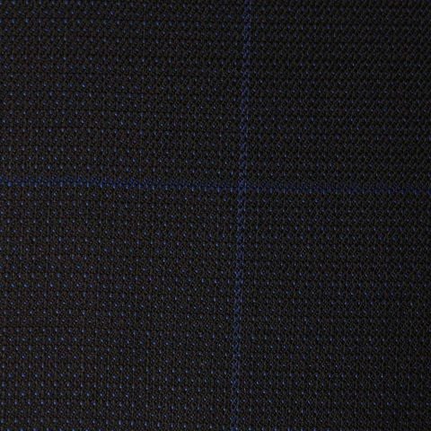 B629/1 Vercelli CX - Vải Suit 95% Wool - Xanh Dương Caro Đen