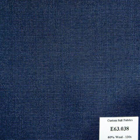 E63.038 Kevinlli V5 - Vải Suit 60% Wool - Xanh Navy Trơn