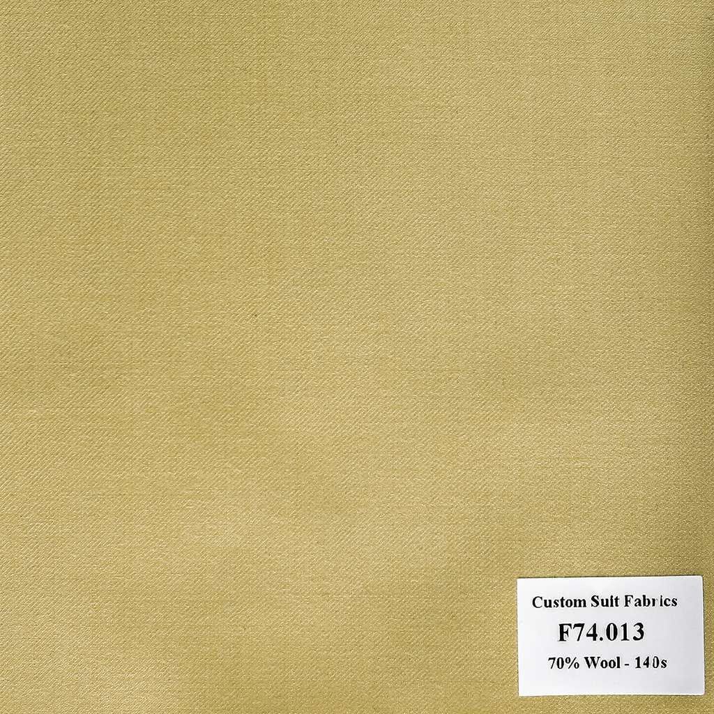 F74.013 Kevinlli V6 - Vải Suit 70% Wool - Vàng Trơn