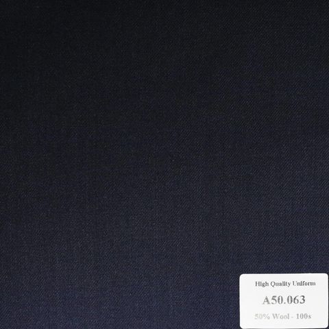 A50.063 Kevinlli V1 - Vải Suit 50% Wool - Xanh Navy Trơn