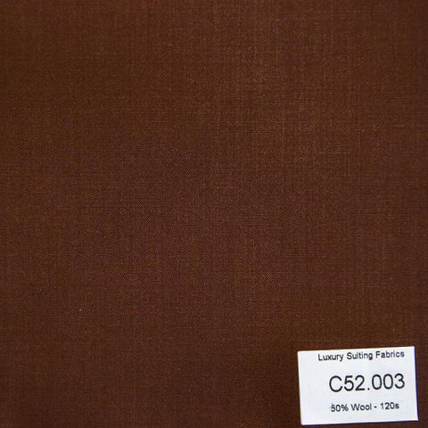 C52.012 Kevinlli V3 - Vải Suit 50% Wool - Nâu Trơn