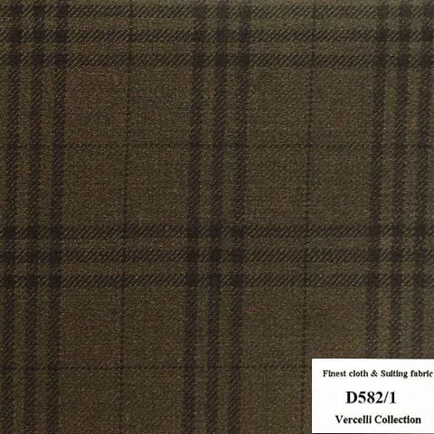 D582/1 Vercelli CXM - Vải Suit 95% Wool - Nâu Caro