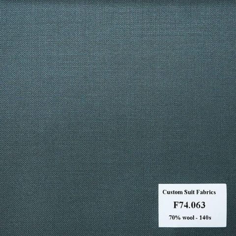 F74.063 Kevinlli V6 - Vải Suit 70% Wool - Xanh Dương Trơn