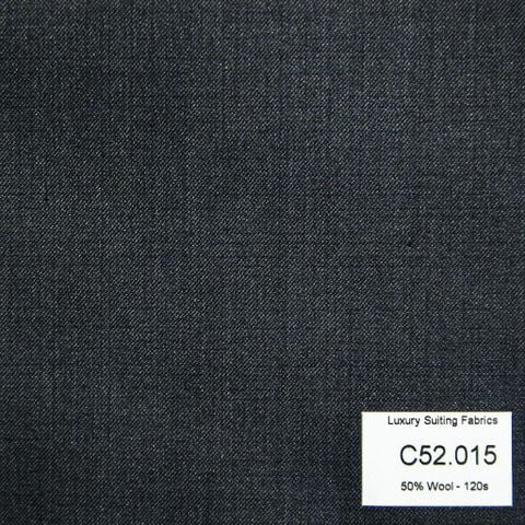 C52.015 Kevinlli V3 - Vải Suit 50% Wool - Xám Trơn