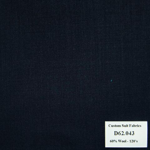 D62.043 Kevinlli V4 - Vải Suit 60% Wool - Xanh Navy Trơn