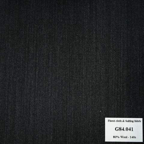 G84.041 Kevinlli V7 - Vải Suit 80% Wool - Xám Đen Trơn