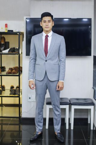 Suit Công sở xám sáng trẻ trung F74.001