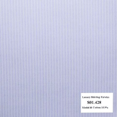 S01.428 - Sơmi Cotton & Modal - Tím Sọc