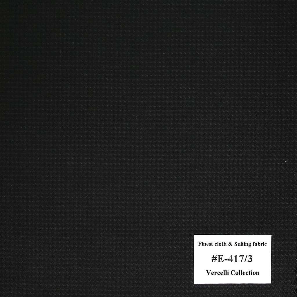 E-417/3 Vercelli V9 - Vải Suit 95% Wool - Đen Trơn
