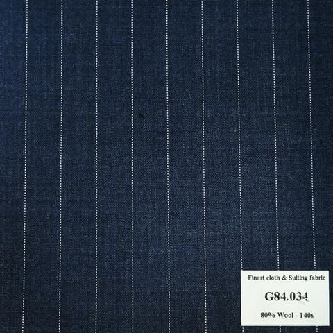 G84.034 Kevinlli V7 - Vải Suit 80% Wool - Xanh dương Sọc