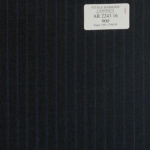 AR 2243 16 CANONICO - 100% Wool - Đen Sọc Xanh Dương