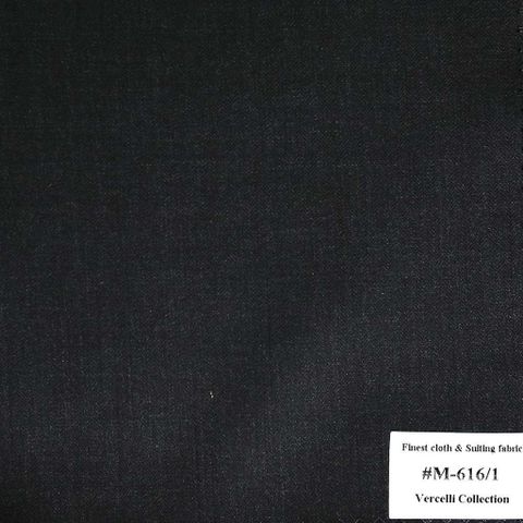 M-616/1 Vercelli V8 - Vải Suit 95% Wool - Đen Trơn