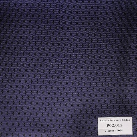 Khăn Pocket Square Hoa Văn Xanh Tím P02.012