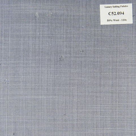 C52.094 Kevinlli V3 - Vải Suit 50% Wool - Xám Trơn