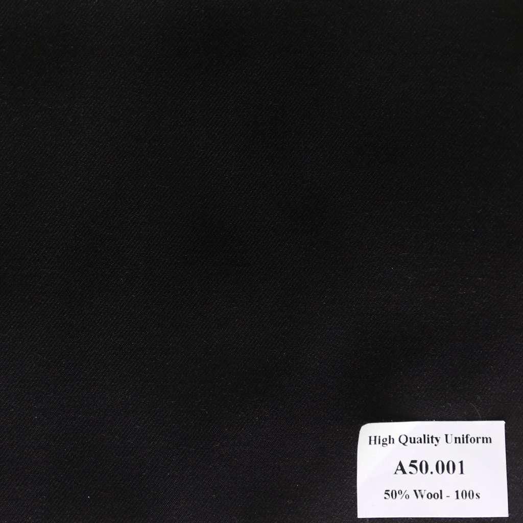 A50.001 Kevinlli V1 - Vải Suit 50% Wool - Đen Trơn