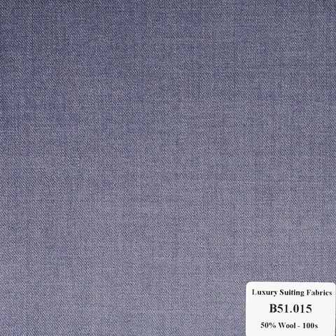 B51.015 Kevinlli V2 - Vải Suit 50% Wool - Xám Xanh Trơn