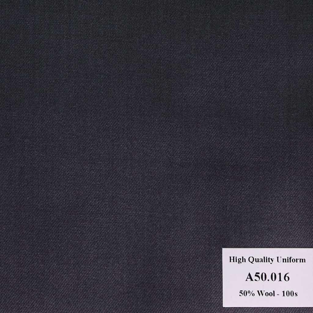 A50.016 Kevinlli V1 - Vải Suit 50% Wool - Xanh Dương Trơn