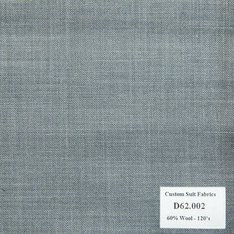 D62.002 Kevinlli V4 - Vải Suit 60% Wool - Xanh Dương Trơn