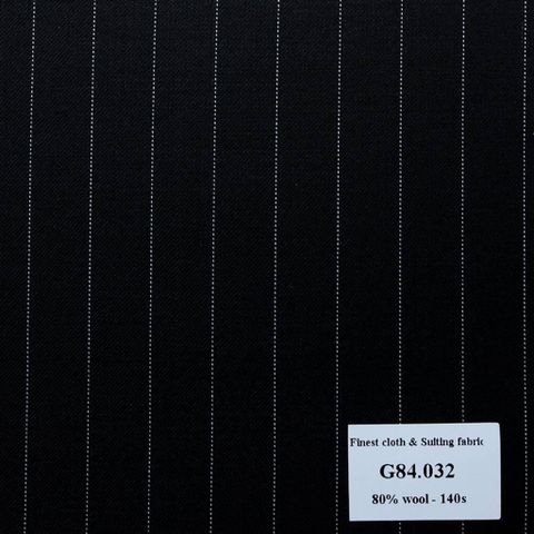 G84.032 Kevinlli V7 - Vải Suit 80% Wool - Đen Sọc