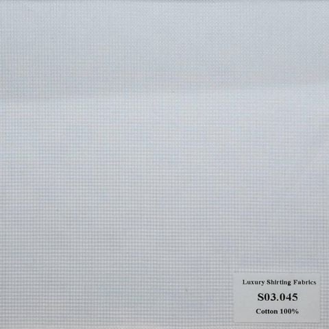 S03.045 Kevinlli S3 - Sơmi 100% Cotton - Trắng Trơn