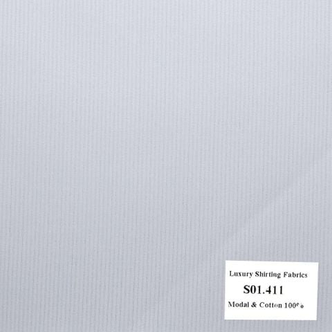 S01.411 - Sơmi Cotton & Modal - Trắng Sọc