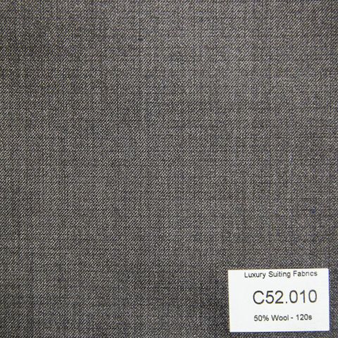 C52.010 Kevinlli V3 - Vải Suit 50% Wool - Xám Trơn