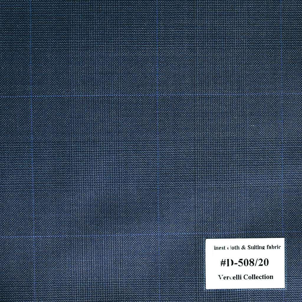 D-508/20 Vercelli V8 - Vải Suit 95% Wool - Xanh Dương Trơn