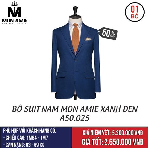 [NGÀY 4.10] Bộ Suit Nam Mon Amie Công Sở Xanh Đen  - A50.025