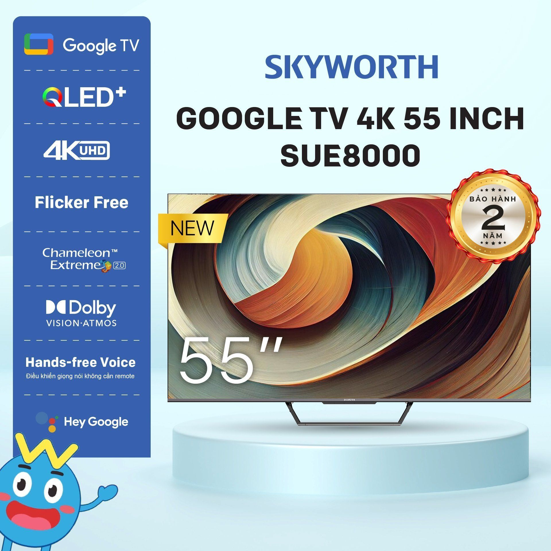 SUE8000 | 4K UHD 55” QLED Google TV – SKYWORTH