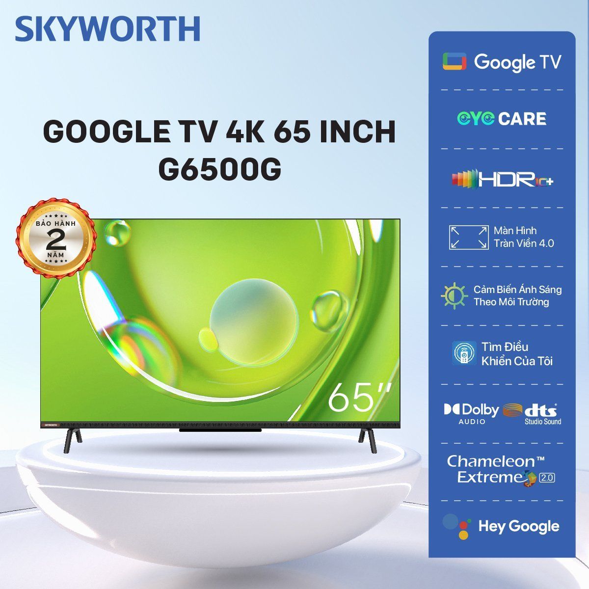G6500G | 4K UHD 65” Google TV – SKYWORTH