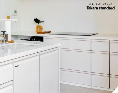 Hệ Tủ Bếp Nhật Bản Cao Cấp Treasia Chữ U Màu VSI -  Nhà phố Tân Bình