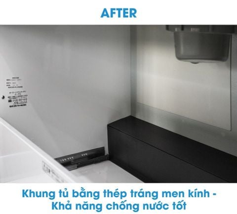 Tủ Bếp Treasia Chữ L Màu VFW (Trắng Vân Gỗ) -Công Trình Tại Nhà Phố Quận 1