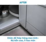  Tủ Bếp Treasia Chữ L Màu VFW (Trắng Vân Gỗ) -Công Trình Tại Nhà Phố Quận 1 