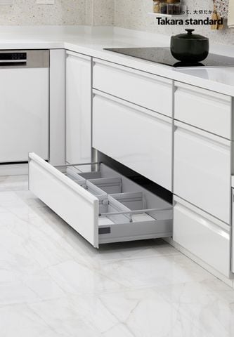 Hệ Tủ Bếp Nhật Bản Cao Cấp Treasia Chữ L Màu VSW - Nhà phố Phú Nhuận