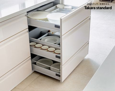 Hệ Tủ Bếp Nhật Bản Cao Cấp Treasia Chữ U Màu VSI -  Nhà phố Tân Bình