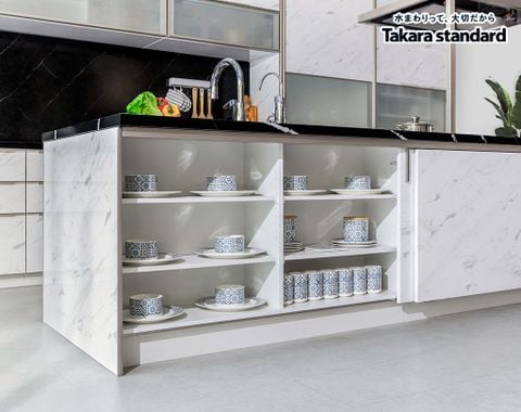 Hệ Tủ Bếp Nhật Bản Cao Cấp Lemure Chữ I Màu LJD - Biệt Thự phố Tây Hồ Tây, Hà Nội