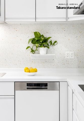 Hệ Tủ Bếp Nhật Bản Cao Cấp Treasia Chữ L Màu VSW - Nhà phố Phú Nhuận