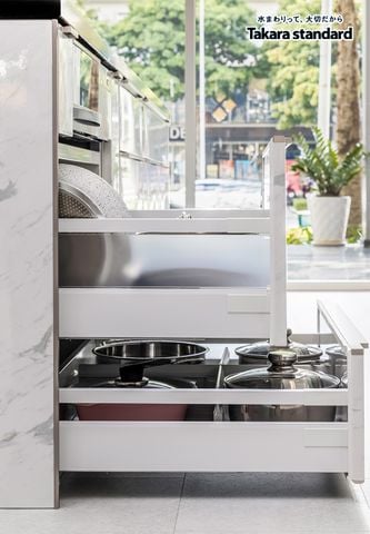 Hệ Tủ Bếp Nhật Bản Cao Cấp Lemure Chữ I Màu LJD - Biệt Thự phố Tây Hồ Tây, Hà Nội