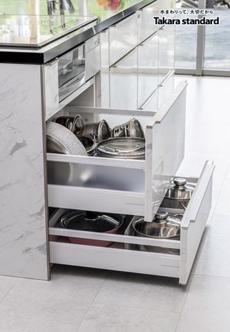 Hệ Tủ Bếp Nhật Bản Cao Cấp Lemure Chữ I Màu LJD - Biệt Thự phố Tây Hồ Tây, Hà Nội