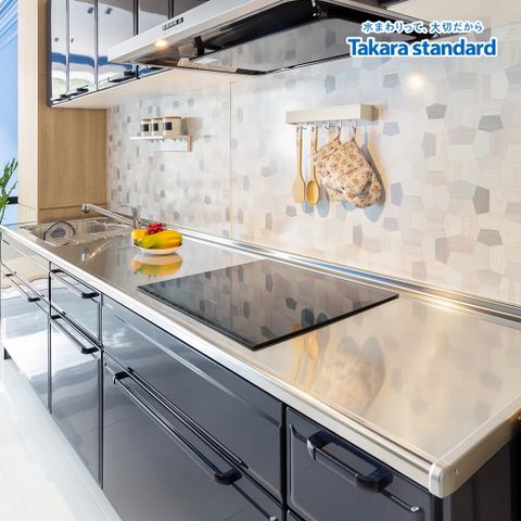 Hệ Tủ Bếp Nhật Bản Cao Cấp Edel Chữ I Màu ESN - Showroom Vạn Phúc