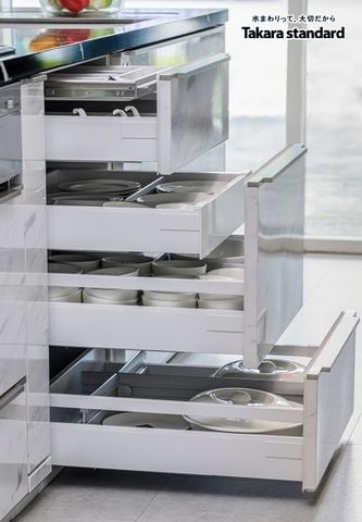 Hệ Tủ Bếp Nhật Bản Cao Cấp Lemure Chữ I Màu LJD - Biệt Thự phố Tây Hồ Tây, Hà Nội