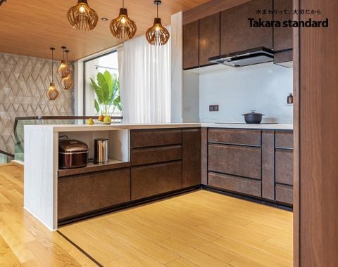 Hệ Tủ Bếp Nhật Bản Cao Cấp Lemure Chữ G Màu LJR - Nhà phố Bình Tân